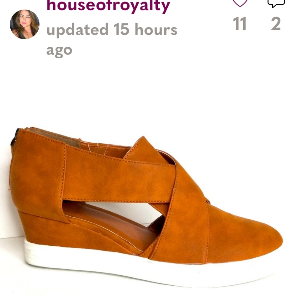 Brown Wedge Sneaker Shoes